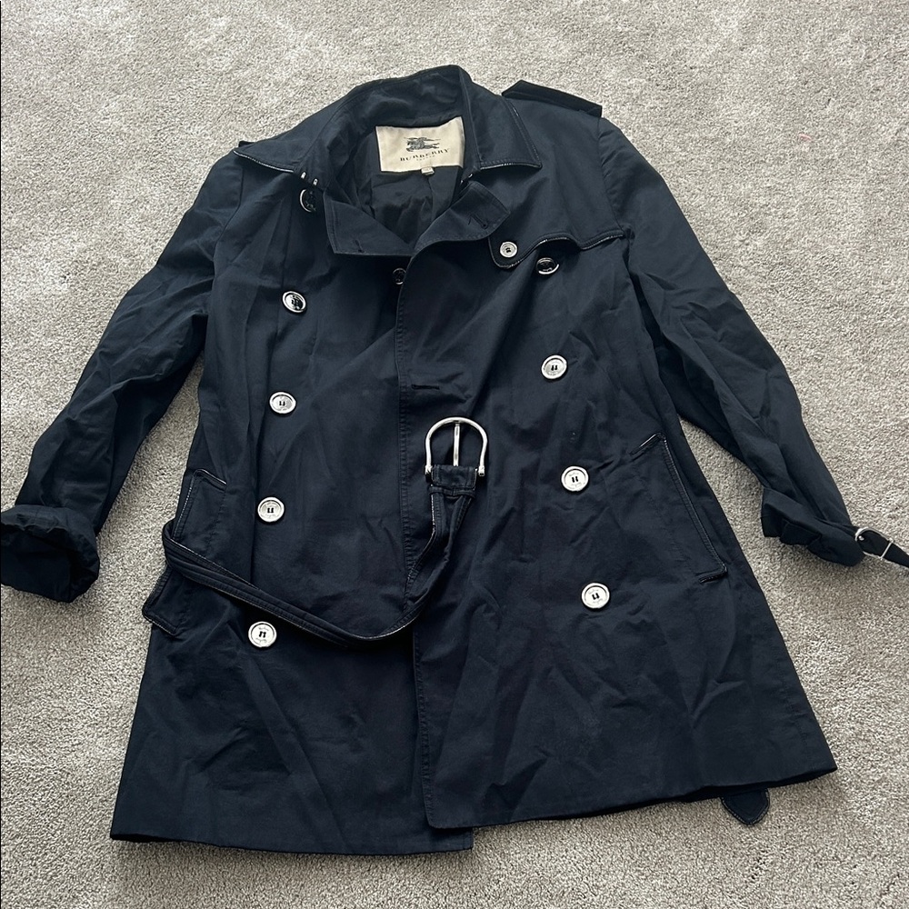 Burberry Black Trench Coat with Belt